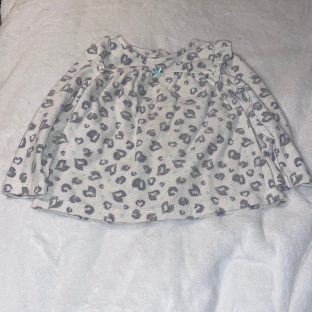 Carter’s 24 month sweatshirt, leopard print with mint, green and gray
